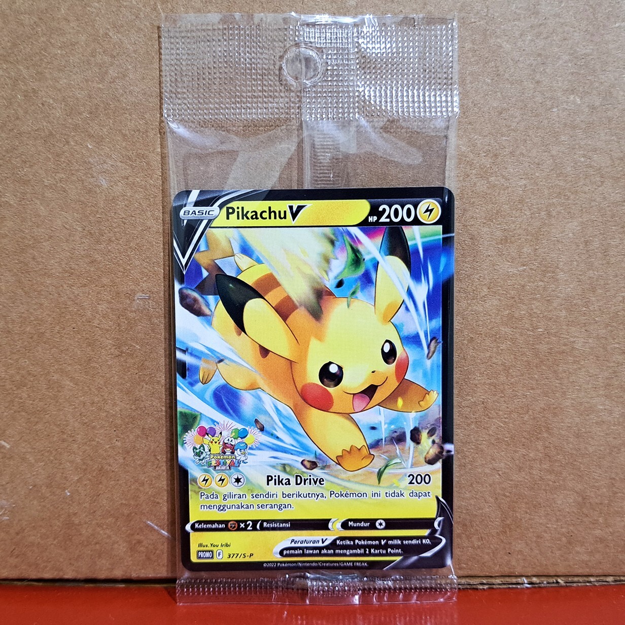 Pokemon Card Indonesia Pikachu V 377/S-P Festival Jakarta Pokemon Card Indonesia Pikachu V 377/S-P Festival Jakarta