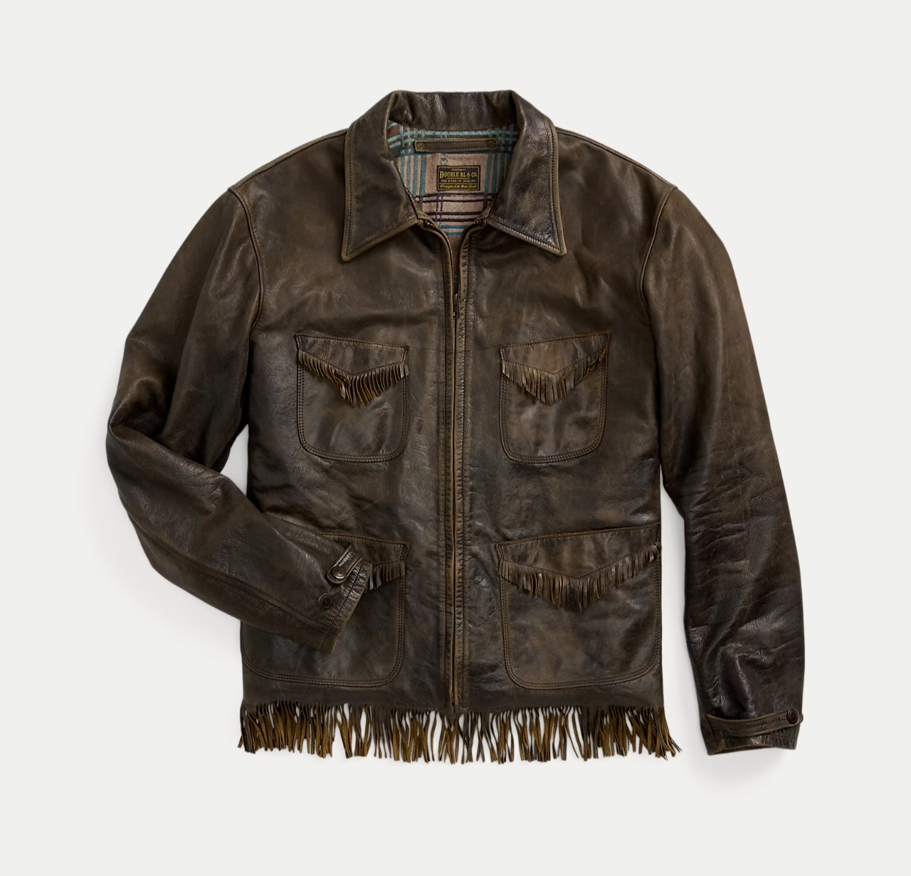RRL Ralph Lauren Fringe Leather Jacket Western Men's Medium