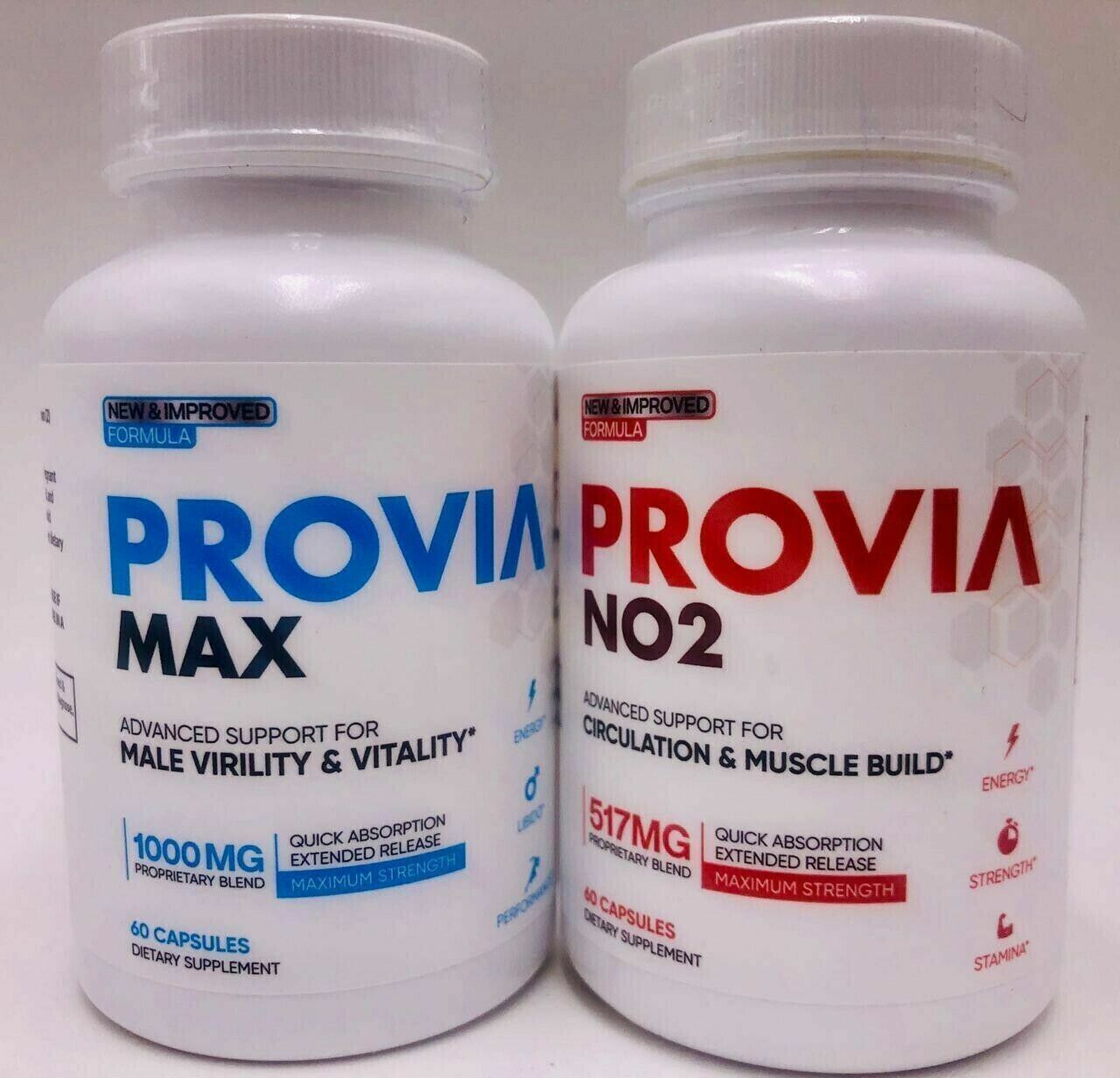 Provia Max Male Virility and Vitality Support and Provia NO2 Boost