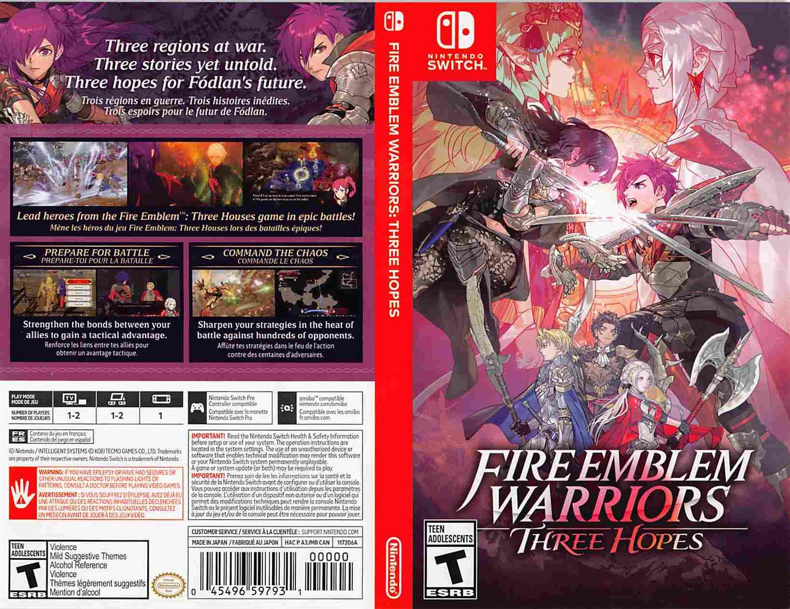 Nintendo Switch FIRE EMBLEM WARRIORS THREE HOPES box art | eBay