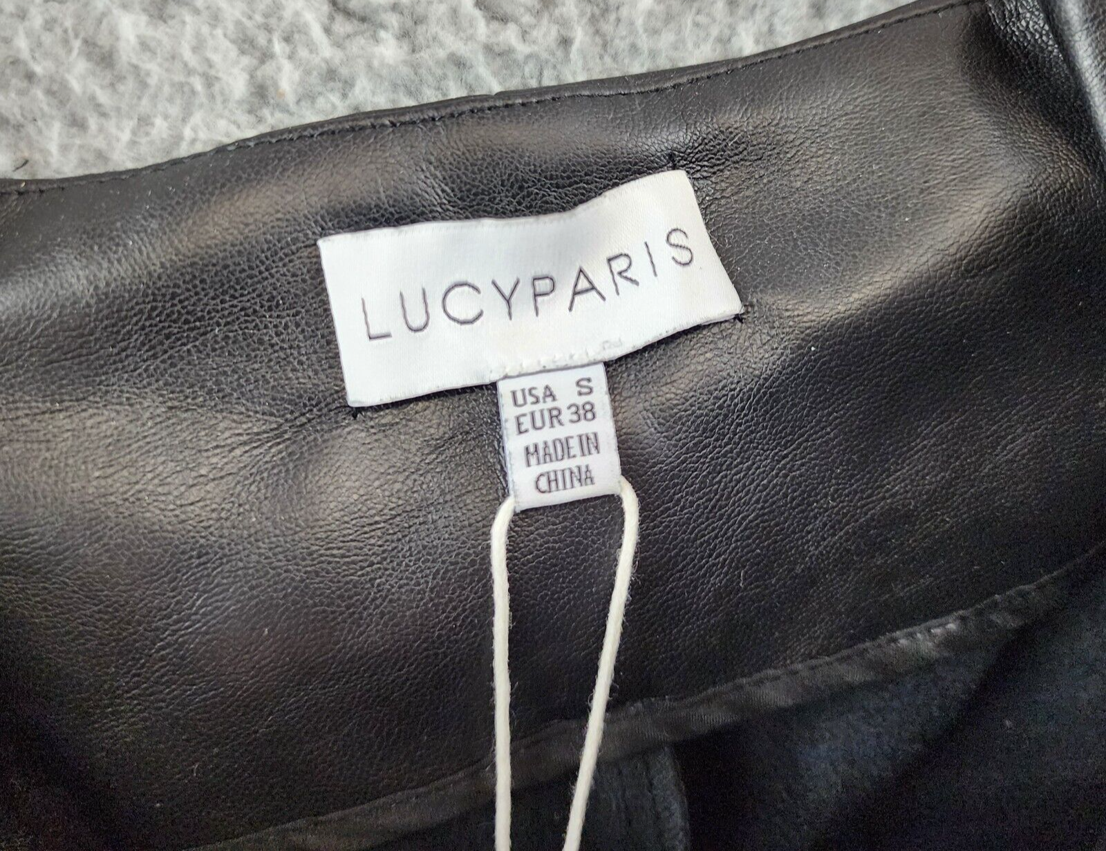 Lucy Paris Faux Leather Paperbag-Waist Pants Women's S Black Zip Fly Belt Loop - Picture 9 of 15