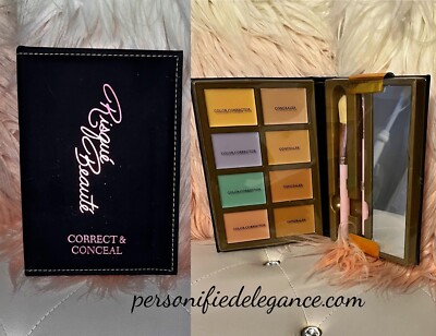 NEW Risque Beaute Correct & Conceal Palette Kit with Brushes Full Size 1.1 oz  