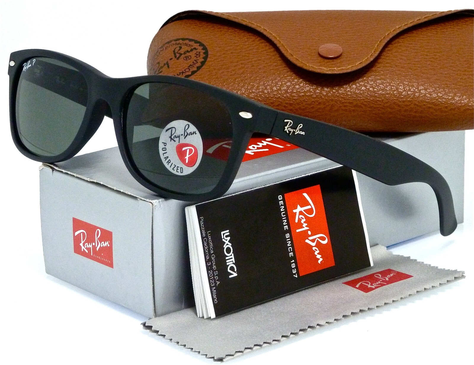 Ray-Ban New Wayfarer Matte Black Rubber l Polar Green G Ray-Ban New Wayfarer Matte Black Rubber l Polar Green G