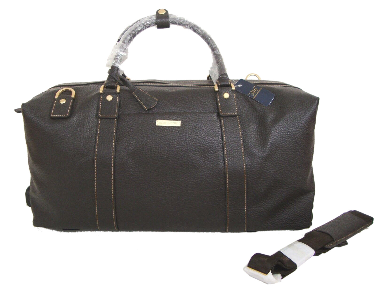 brooks brothers leather duffle bag