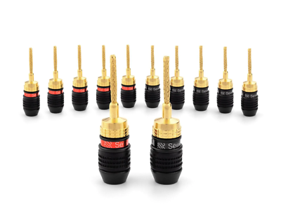 Deadbolt Flex Pin Banana Plugs for Spring Loaded Speaker Terminals