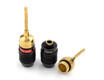 Deadbolt Flex Pin Banana Plugs for Spring Loaded Speaker Terminals