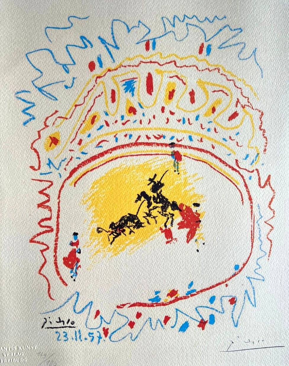 【稀少本　1991年・大判本・アート本】THE PRADO プラド美術館 ピカソ Pablo Picasso Lithograph 'Corrida' Original Signed Numbered