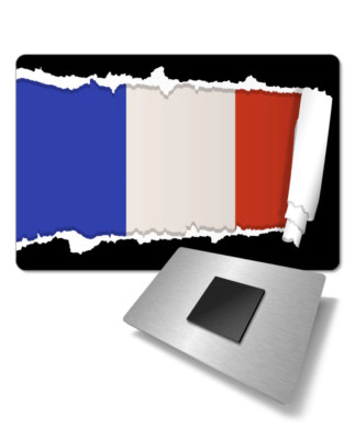 French Flag Aluminum Fridge Magnet  - Made in the USA