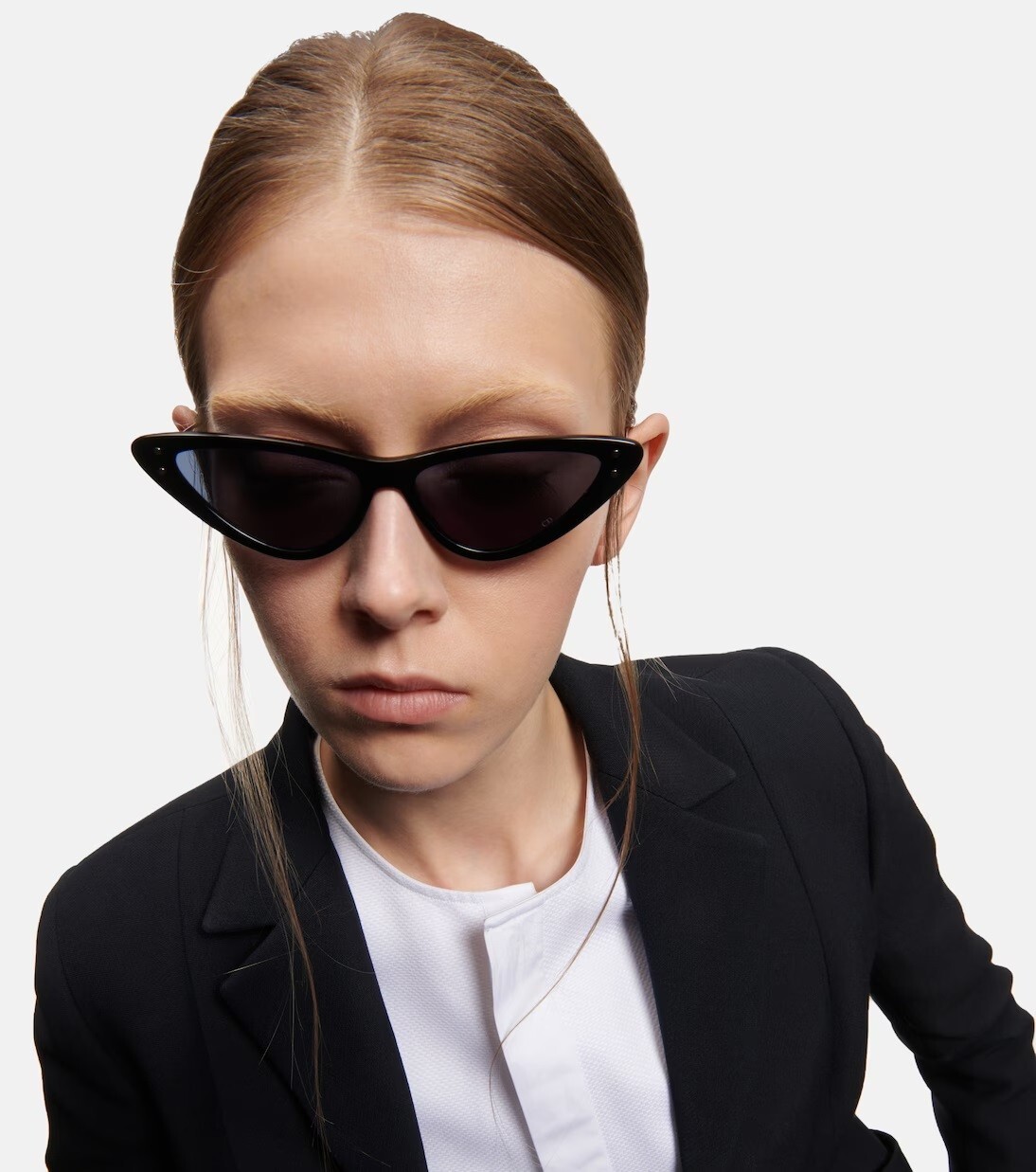 Pre-owned Dior Miss B4u Cd40105u 01v 12b0 Black Blue Unisex Cat Eye Sunglasses