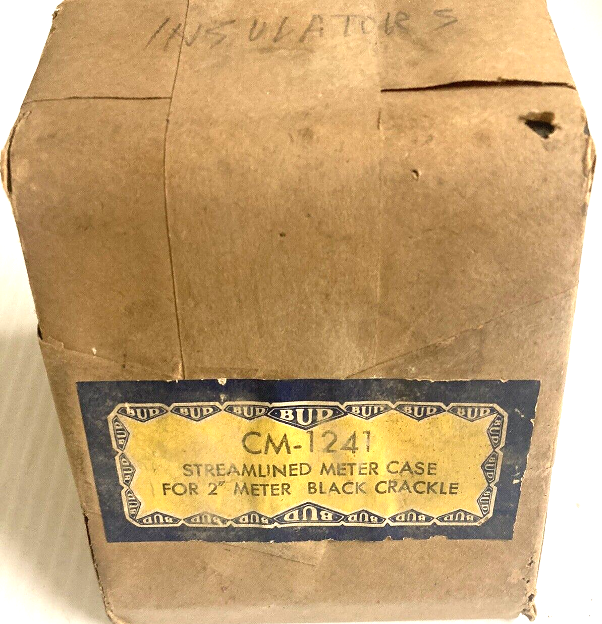 BUD CASE FOR 2 INCH METER - NOS - BLACK CRACKLE FROM HAM RADIO ESTATE FOR VOLTS