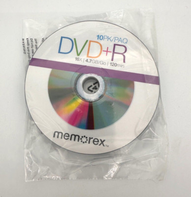 Memorex DVD+R 16X 4.7GB 120Min Blank Discs Media - NEW OPEN UNUSED Quantity of 7