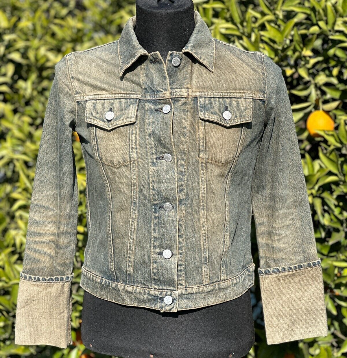 Rare Archive 98 Helmut Lang Stained Denim Pocket Trucker Rare Archive 98 Helmut Lang Stained Denim Pocket Trucker