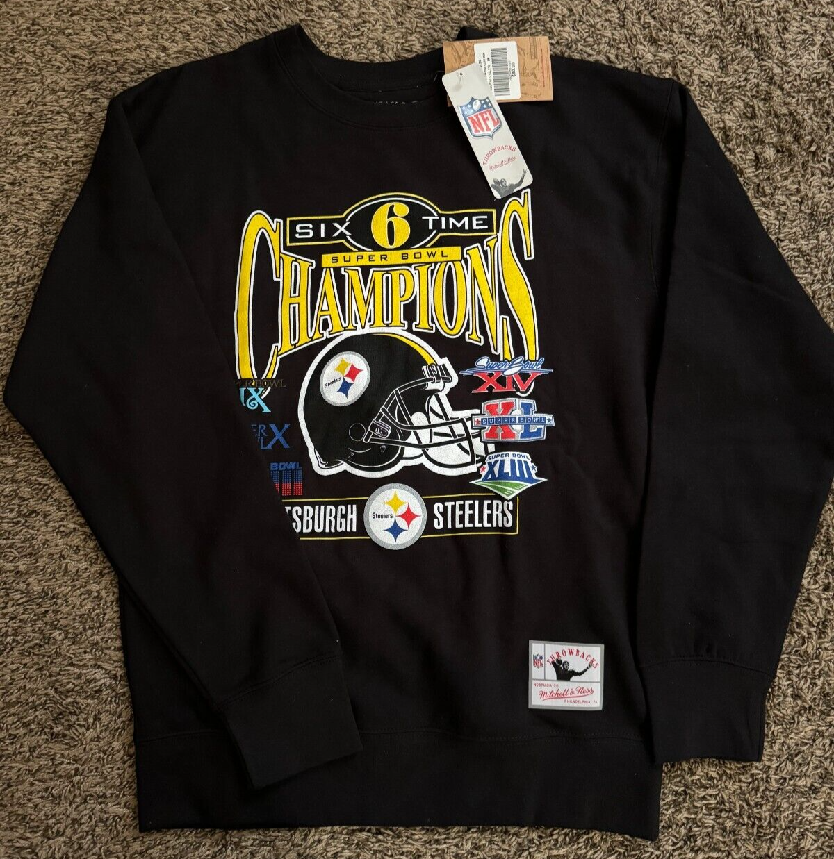 NEW Mitchell & Ness NFL Pittsburgh Steelers Super Bowl