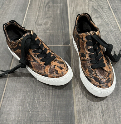 Rag Bone Snake Animal Leopard Print Sneakers Shoes Size 37.5