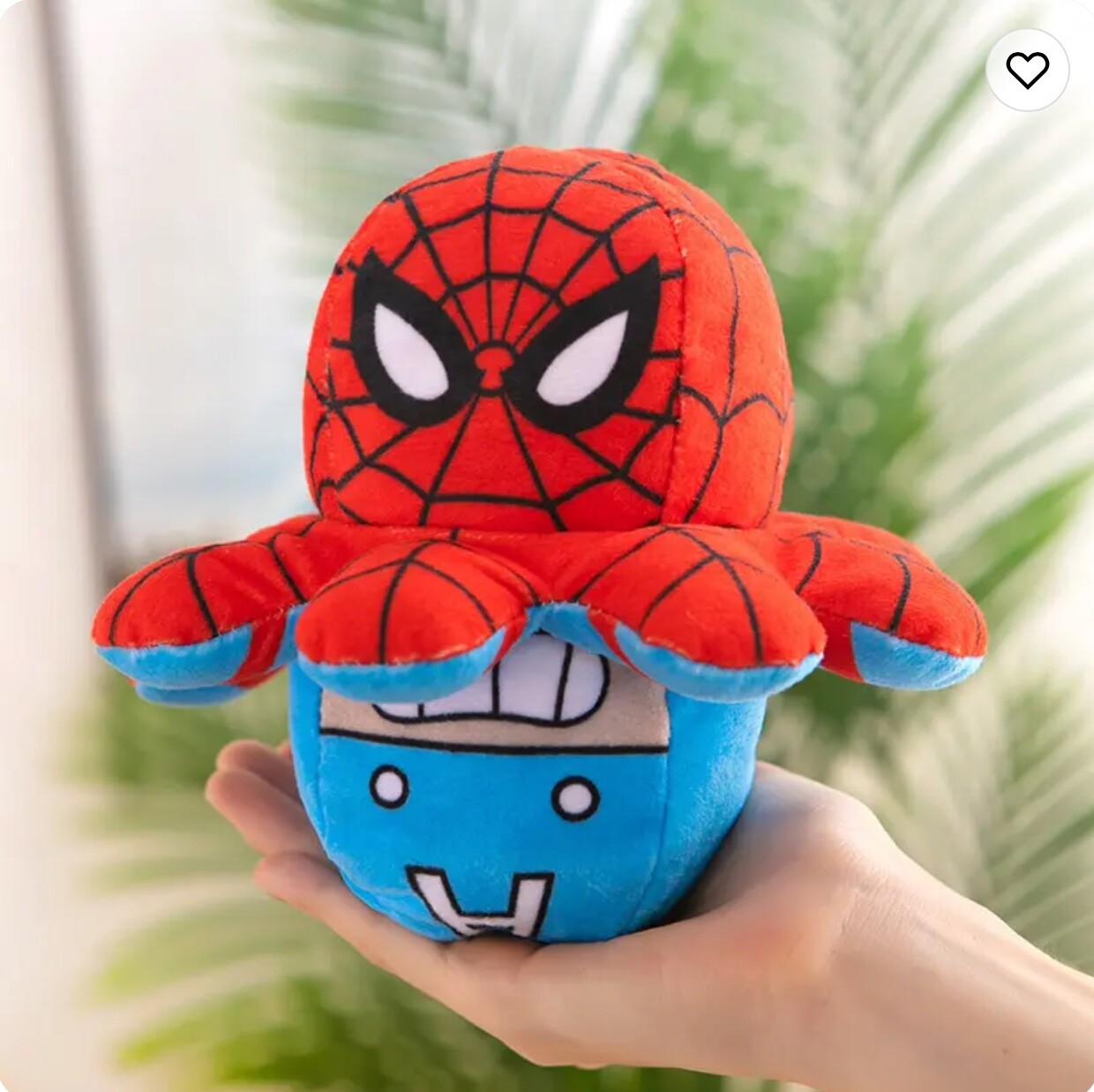 7.8 Inch Reversible Spiderman Captain America Octopus Plush Toy