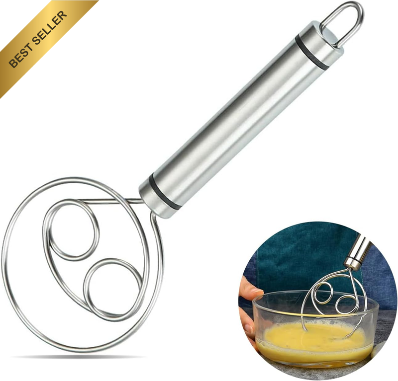 Dough Whisk, Bread Dough Mixer, Stainless Steel Bread Dough Mixer, Double Eyes H