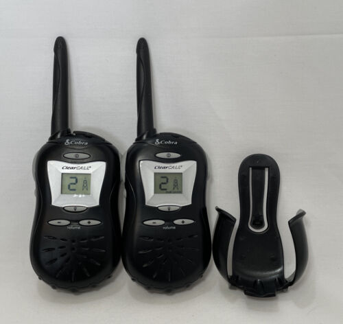 Pair Cobra FRS80 Walkie Talkie Clear Call FRS 80 Two Way Radio Black