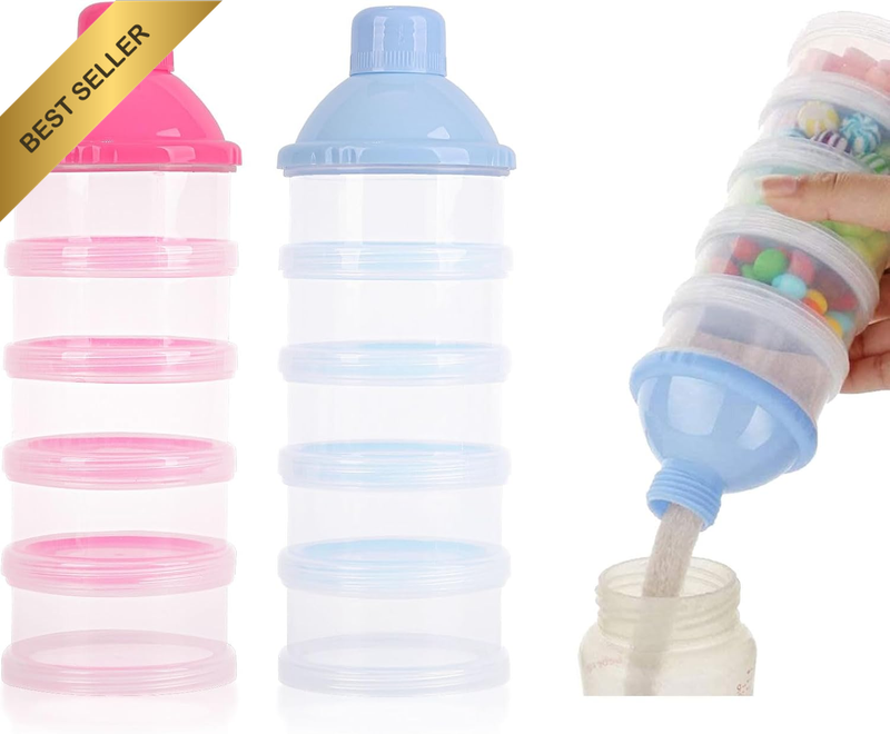 2 PCS 5 Layers Baby Milk Powder Dispenser, Milk Powder Pots, Formula Dispenser P