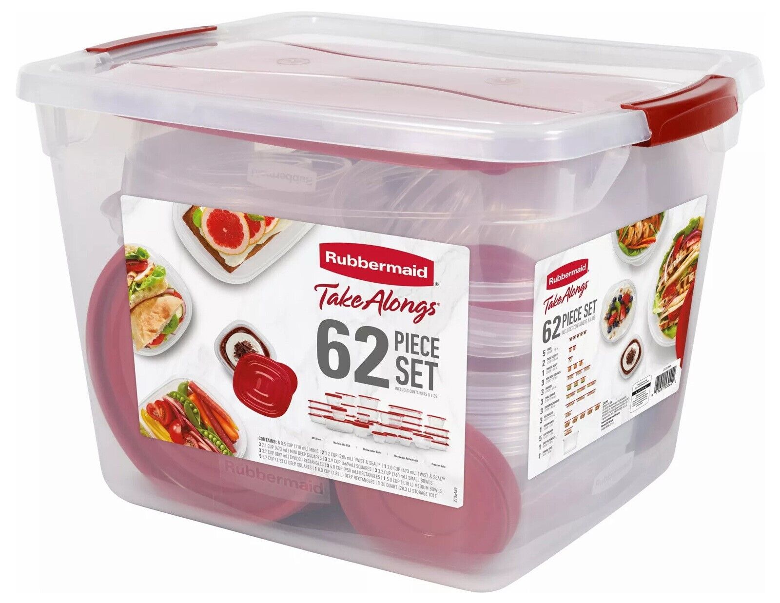 62 pc Rubbermaid TakeAlongs Food Storage Container Set Kitch