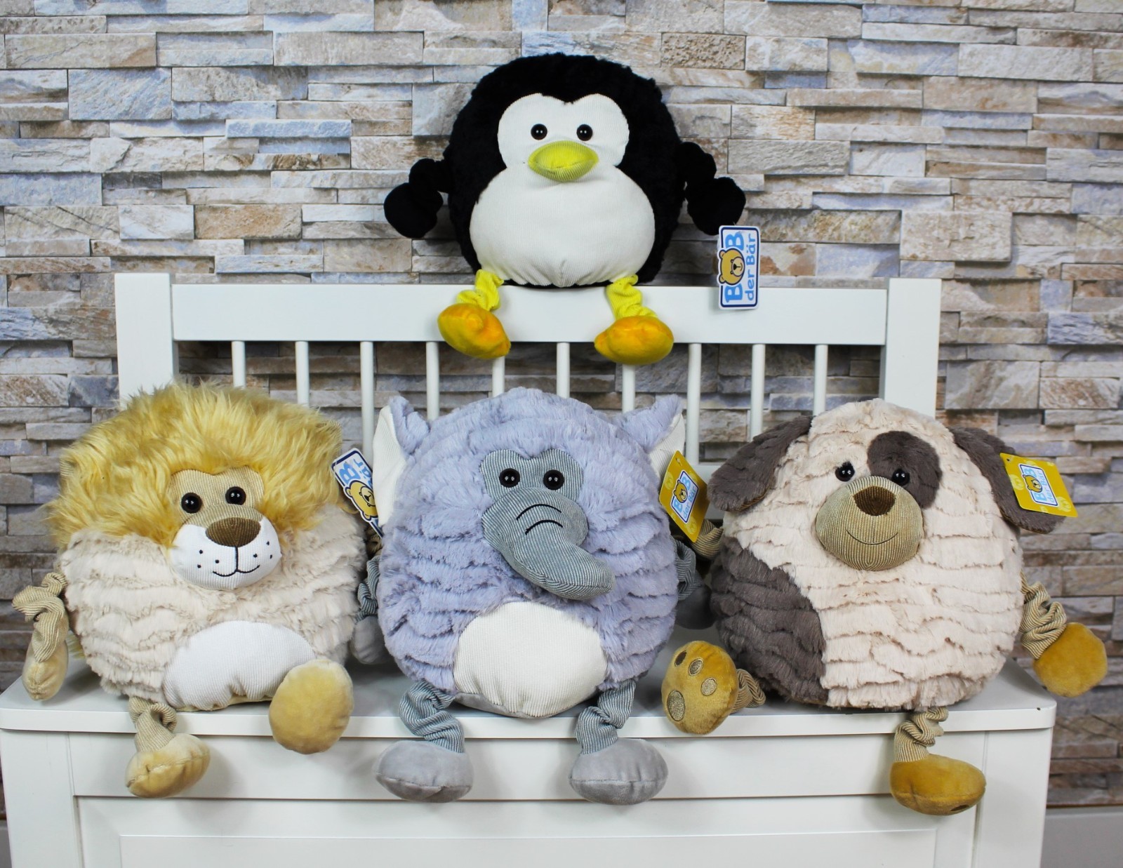 BOB der Bär 1 x Kuscheltier LÖWE ELEFANT PINGUIN HUND Kugeltier 20 cm