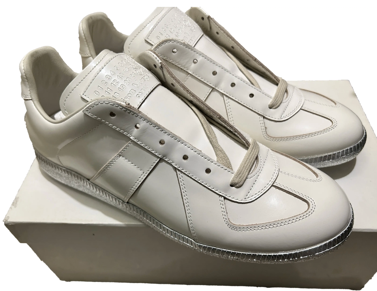 maison margiela/size M-L相当 MAISON MARGIELA 22 Replica low silver sole sneakers size EU