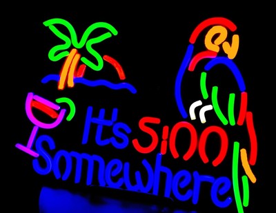 its 5 o'clock oclock somewhere neon sign,LED LDGJ Colorful H