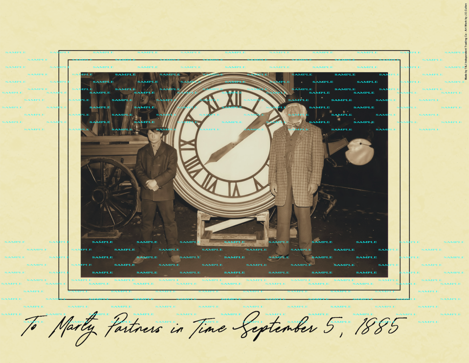 Back to the Future 3 Marty McFly & Doc Brown with Hill Valley