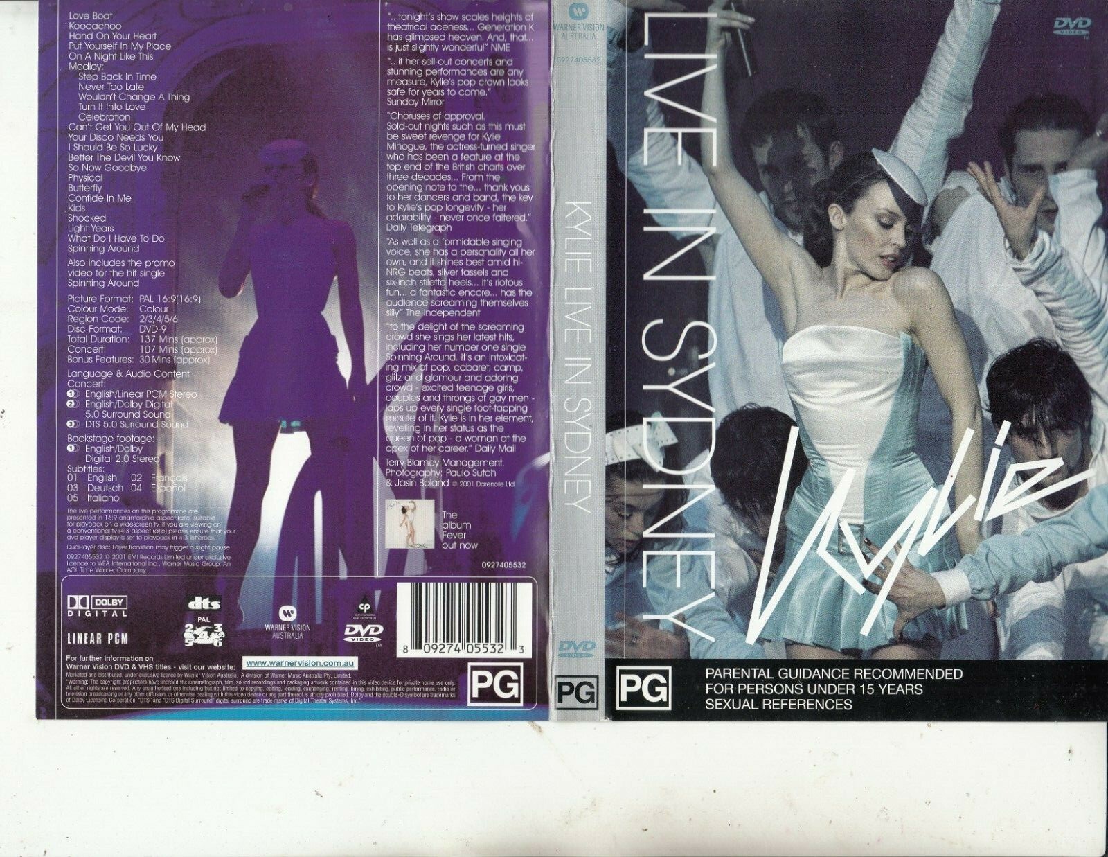 Kylie-Live In Sydney-2001-Kylie Minogue-Music KM-DVD | eBay