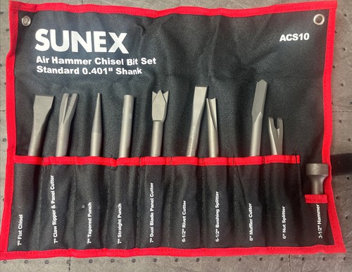 Sunex ACS10  Chisel Set 10 Pc. 0.401” Shank