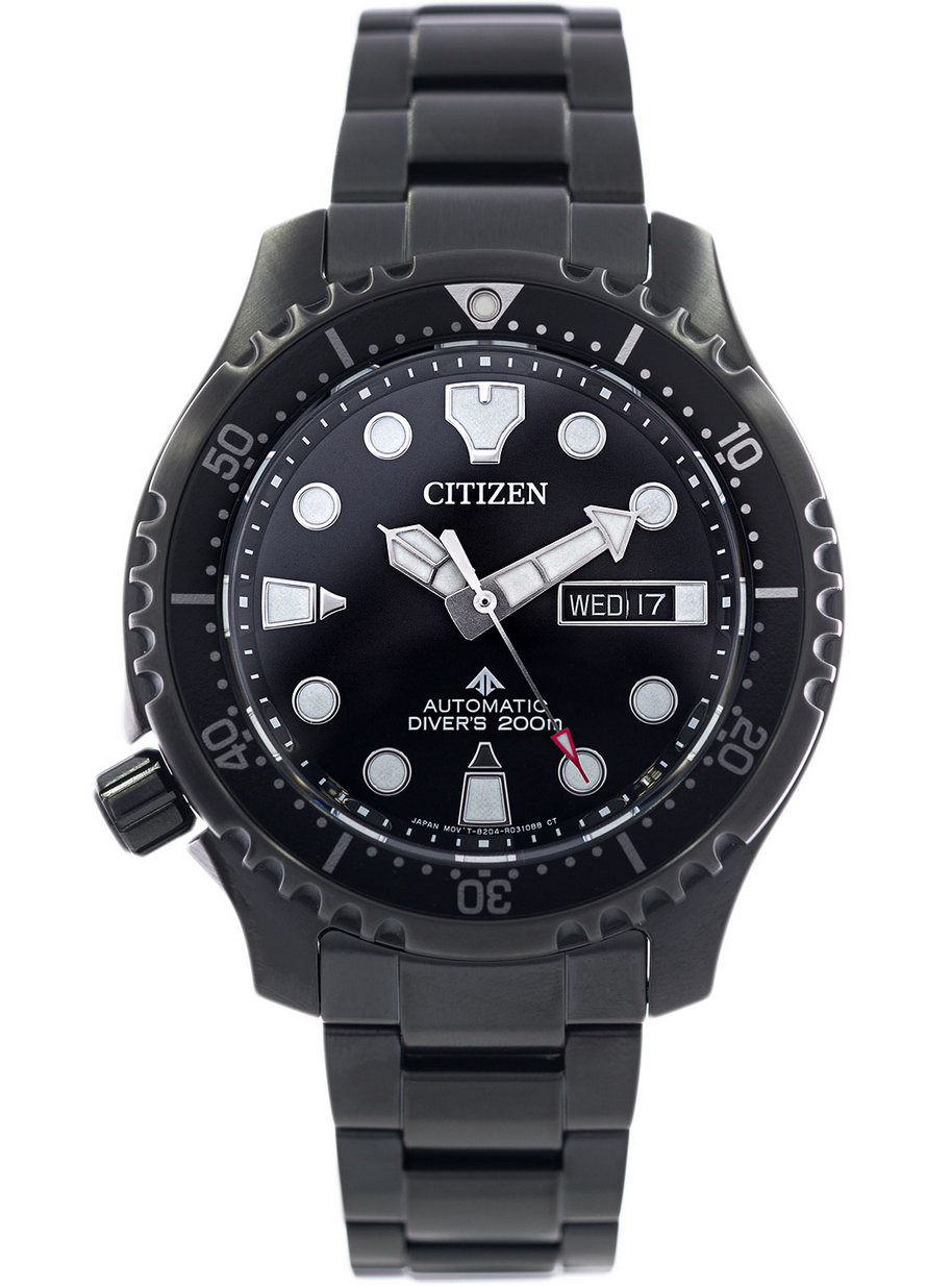 Pre-owned Citizen Promaster Automatic Sapphire Crystal Black Dial Diver's Watch Ny0145-86e