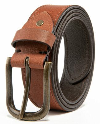 Men s Top Grain Leather Belts Casual Jeans Solid Belts for Men 1.5inch Width