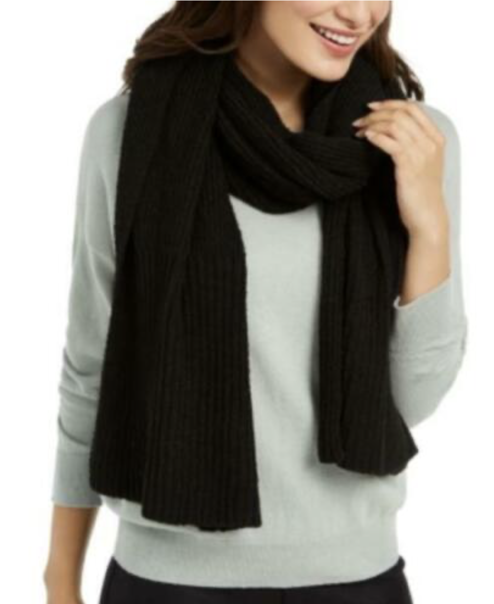 INC Twisted Rib Muffler Scarf Black One Size New with Tags INC Twisted Rib Muffler Scarf Black One Size New with Tags