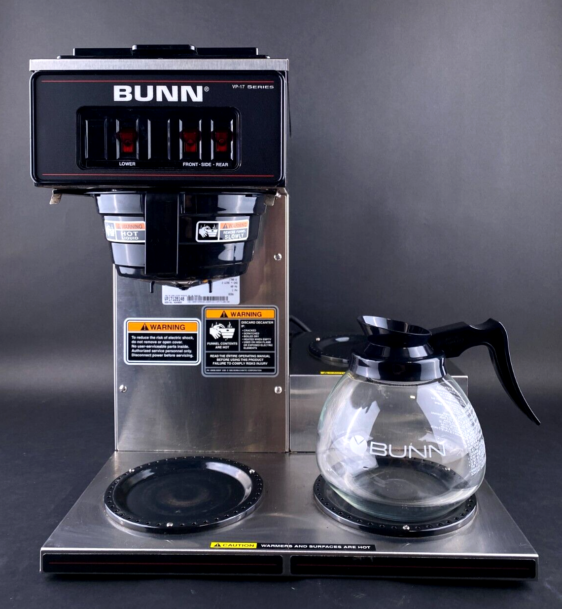 BUNN VP17-3 12 Cup Pour Over Commercial Coffee Maker With 2 