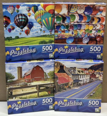 4 Puzzlebug Colorful Puzzle 500 Piece Sky Balloons Pottery West Virginia SEALED