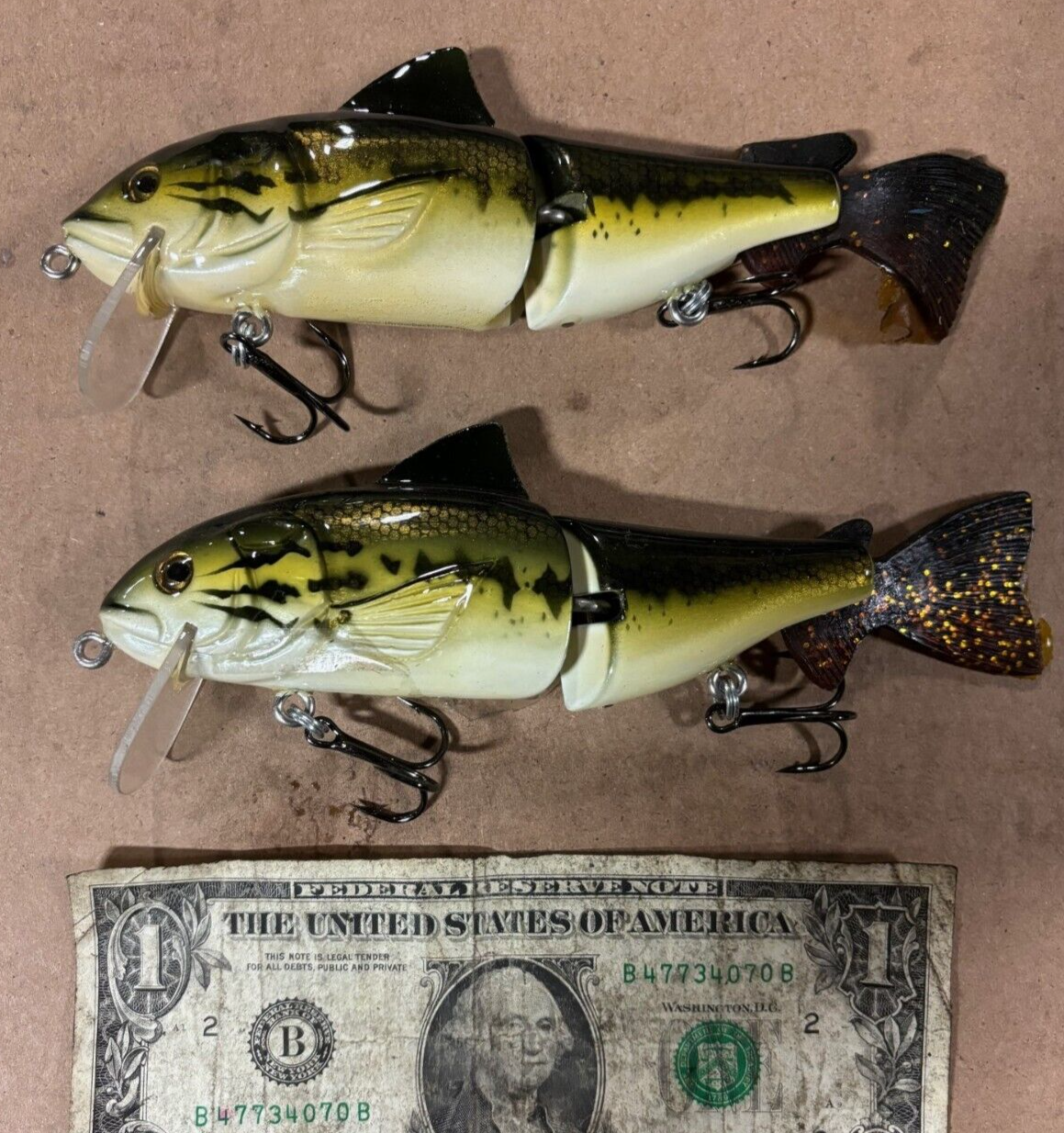 2 ct. HARD 2 FIND WOOD Throwback Tokyo Trout baby bass swimbait lures baits bass