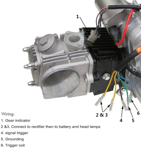 125cc 4-stroke Electric Start Engine Motor Reverse+Wiring For ATV Go