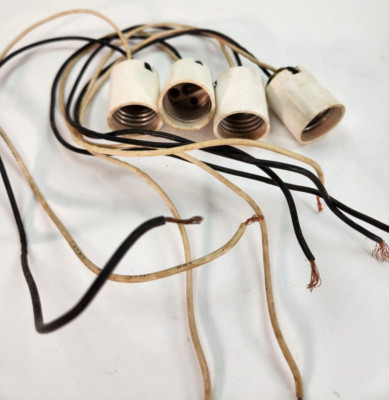 Lot of 4 Keyless Lamp Sockets Medium Base Regular Lamp Socket Replacement