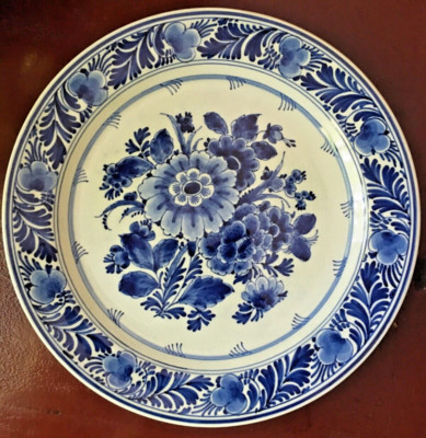 Royal Delft Blue Hand-Painted Dutch Delft Porceleyne Fles Wall Plate