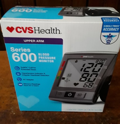 NEW CVS HEALTH UPPER ARM SERIES 600 BLOOD PRESSURE MONITOR - SEALED IN THE BOX