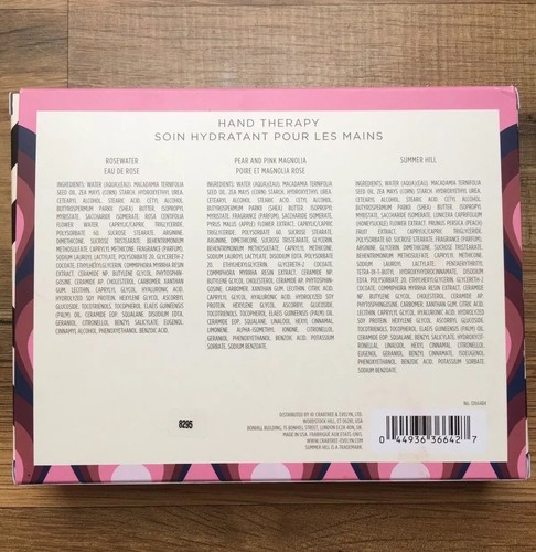 Crabtree & Evelyn HAND THERAPY Gift Set SUMMER HILL ROSEWATER PEAR PINK NEW Box