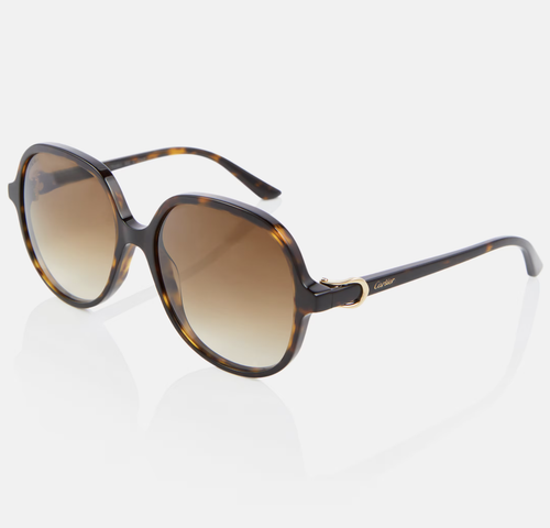 Pre-owned Cartier Ct0350s-002 Havana Sunglasses In Brown