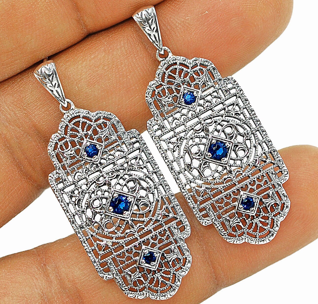 [LLOYD] 14K☆Triumph One Touch Sapphire Earrings 645-68 - Sterling Silver Yellow Sapphire Drop Earrings – H.L
