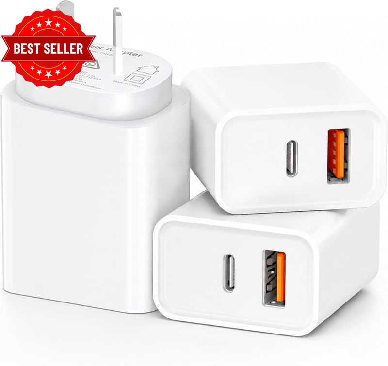 USB C Charger, 25W Super Fast Charger with PD USB-C Port and QC3.0 USB-A Fast Ch