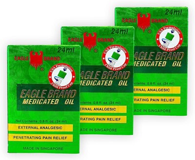Eagle Brand Medicated Oil External Analgesic Pain Relief 24ml (Pack of 3)-7/2029