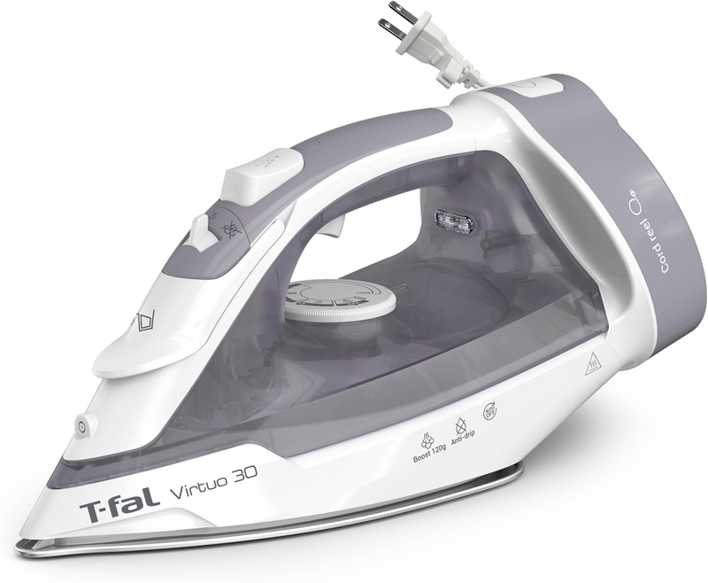 T-fal Virtuo FV2C80U0, Steam Iron, 1500 W, Retractable Cord Reel System, Ceramic