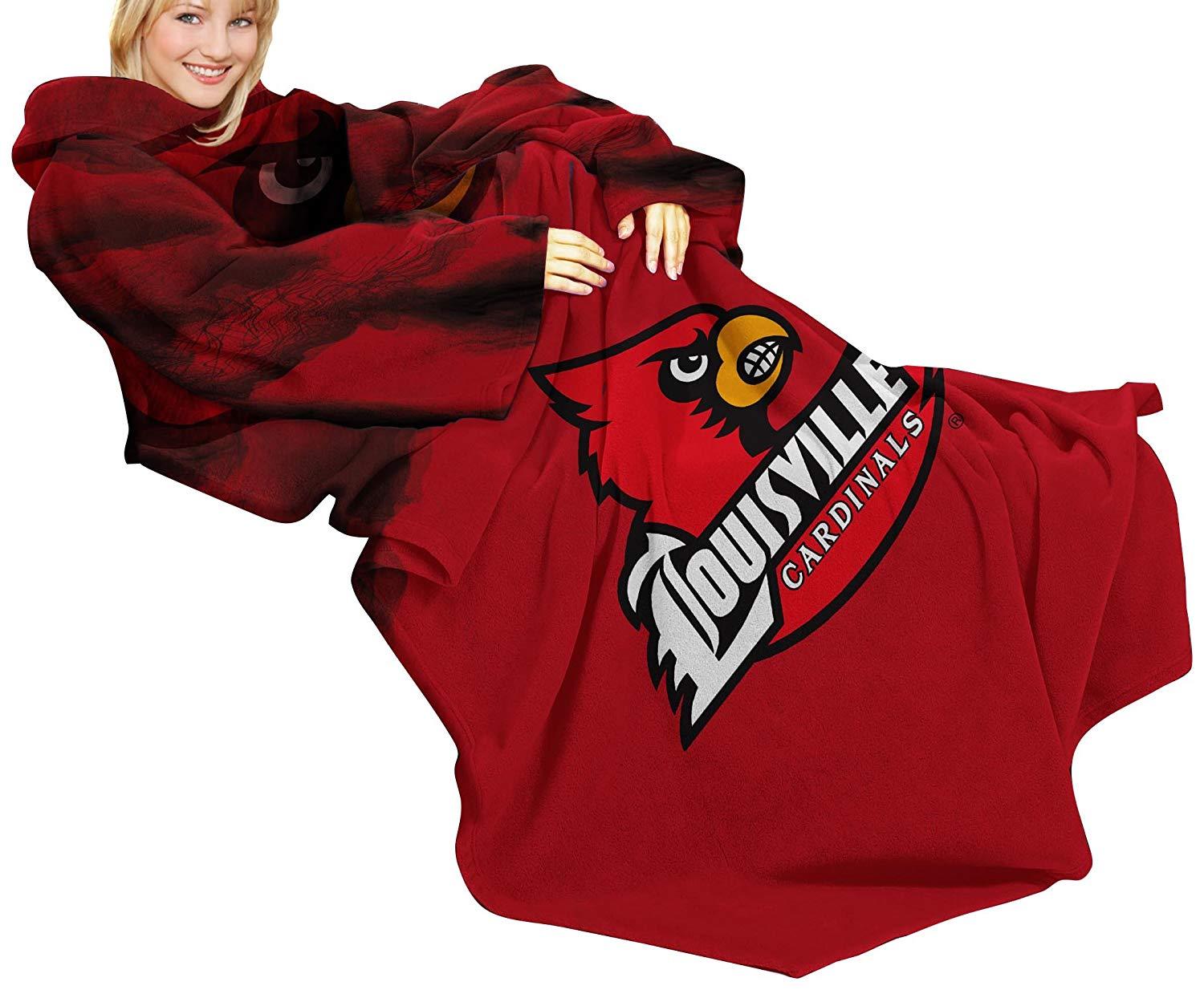 The Northwest Company NCAA Louisville Cardinals Comfy Throw Blanket with Sleeves