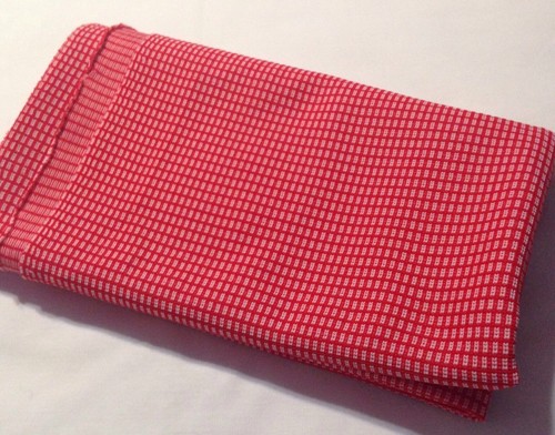 Vintage Fabric Polyester Red White Checked 36