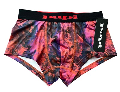 Papi Men's Nwt Sunset Multi Sexy UMPA050 Microflex Brazilian Trunk Underwear S