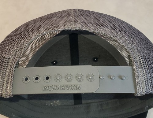 Snap-on Patch on Richardson 112 Trucker Hat Snapback Black/Charcoal