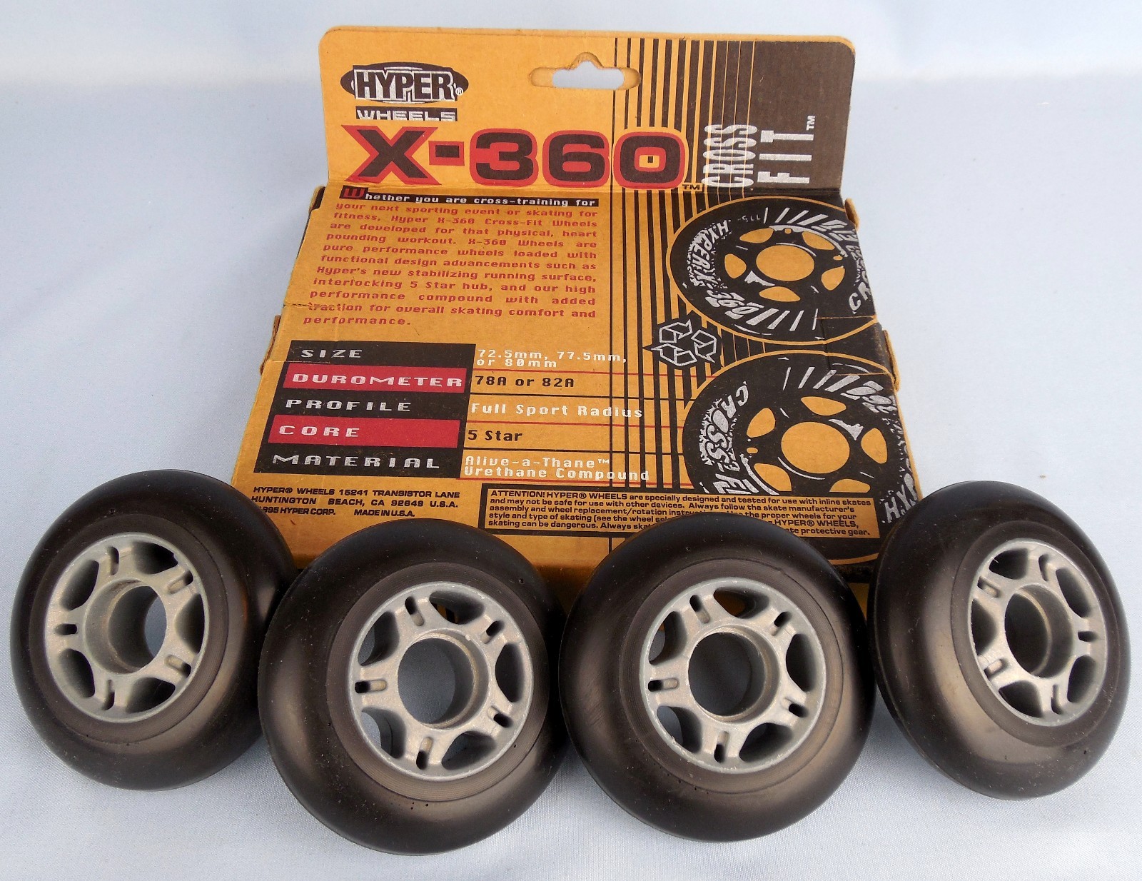 Cross Fit X-360 rollerblade Hyper Wheels package of 4 NEVER USED  Alive-A-Thane
